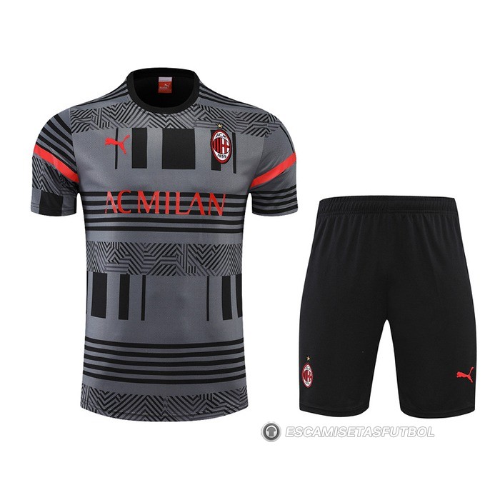 Chandal del AC Milan Manga Corta 22-23 Gris - Pantalon Corto